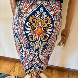Elegant Black and Multicolor Patterned Skirt
